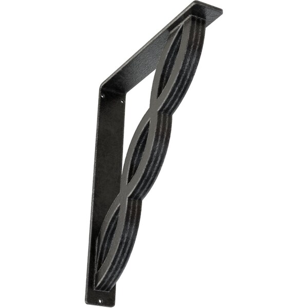 Ekena Millwork Loera Wrought Iron Bracket, (Triple center brace), Antiqued Pewter 2"W x 12"D x 15"H BKTM02X12X15TLOAPW - main